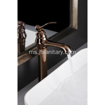 Set Faucet Sinki Kapal Vintaj Tuil Tunggal Rose Gold